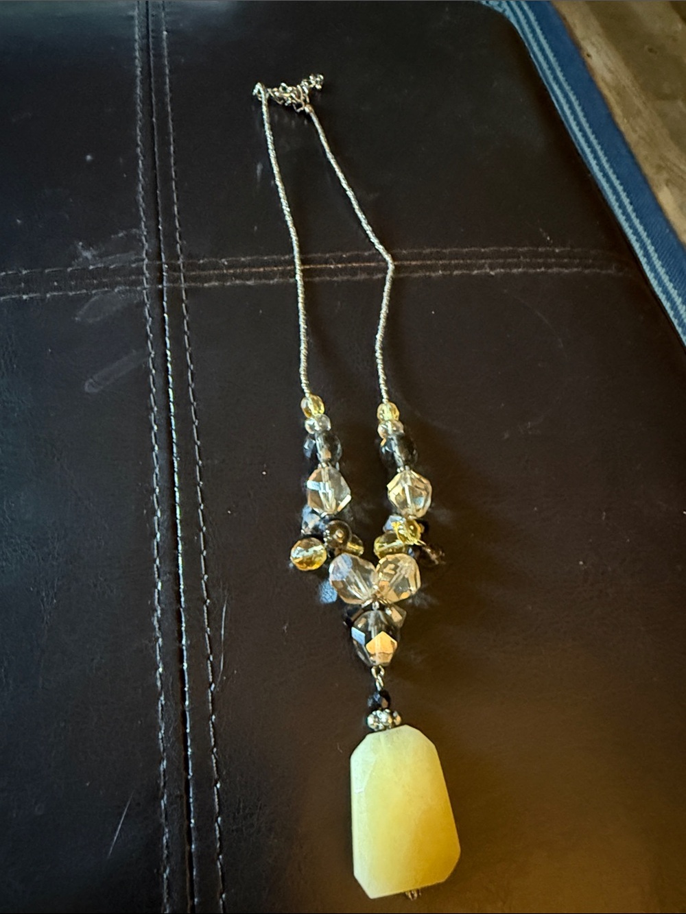 Yellow Bead Pendant Necklace - Women's Fashion Jewelry